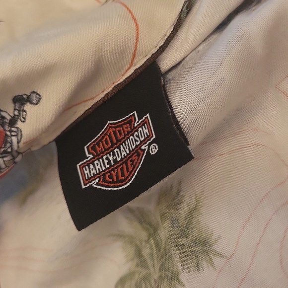 Motorcycle Tropical Print Sleeveless Palm Trees Button-Up Top 2XL - Picture 3 of 3